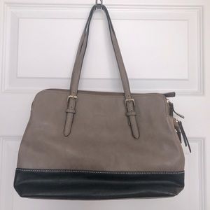 Hush Puppies taupe and black handbag